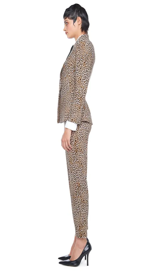 Norma Kamali Bottoms PENCIL PANT Bb Leopard 8211 Clothing