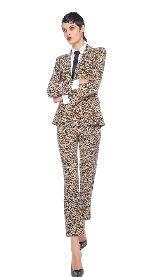 Norma Kamali Bottoms PENCIL PANT Bb Leopard 8211 Clothing