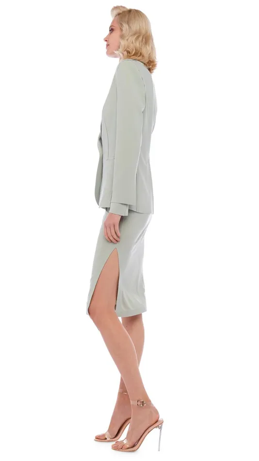 Norma Kamali Bottoms SIDE SLIT SKIRT COVER THE KNEE Dried Sage 8211 Clothing Norma Kamali Bottoms SIDE SLIT SKIRT COVER THE KNEE Dried Sage 8211 Clothing