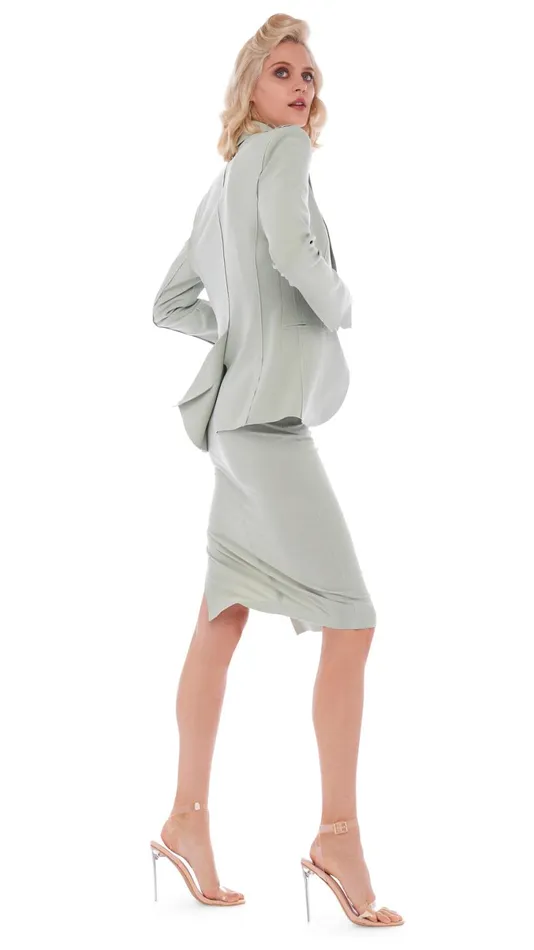 Norma Kamali Bottoms SIDE SLIT SKIRT COVER THE KNEE Dried Sage 8211 Clothing Norma Kamali Bottoms SIDE SLIT SKIRT COVER THE KNEE Dried Sage 8211 Clothing