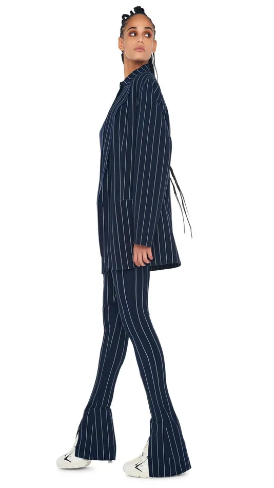 Norma Kamali Bottoms SPAT LEGGING True Navy Pinstripe 8211 Clothing