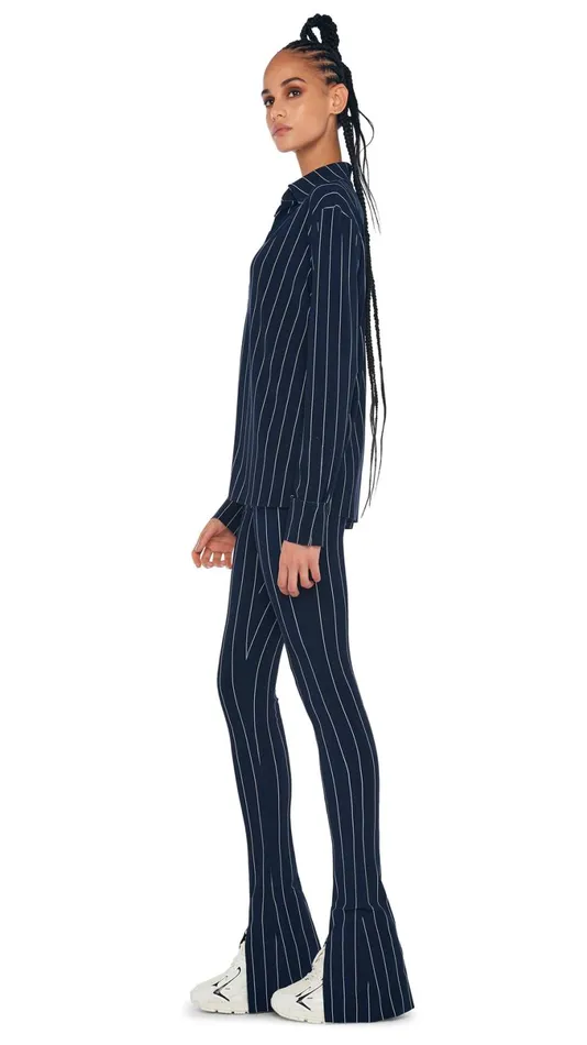 Norma Kamali Bottoms SPAT LEGGING True Navy Pinstripe 8211 Clothing