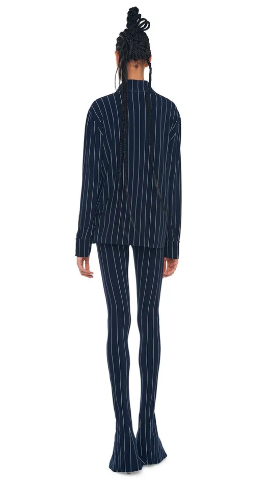 Norma Kamali Bottoms SPAT LEGGING True Navy Pinstripe 8211 Clothing