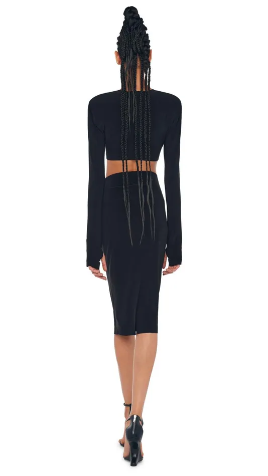 Norma Kamali Bottoms STRAIGHT SKIRT Black 8211 Clothing