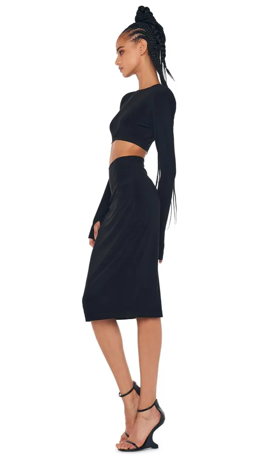 Norma Kamali Bottoms STRAIGHT SKIRT Black 8211 Clothing