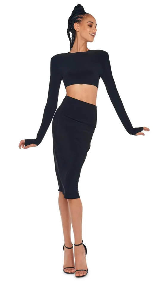 Norma Kamali Bottoms STRAIGHT SKIRT Black 8211 Clothing