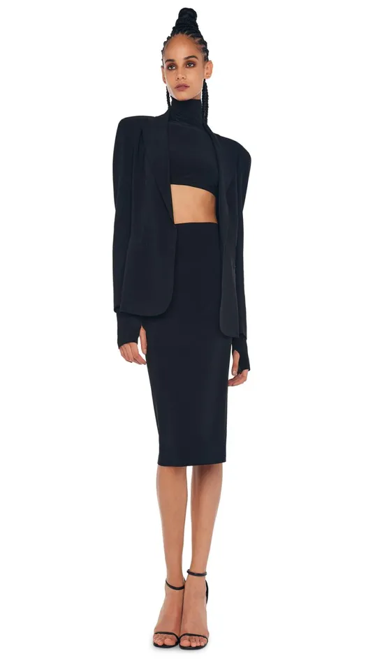 Norma Kamali Bottoms STRAIGHT SKIRT Black 8211 Clothing
