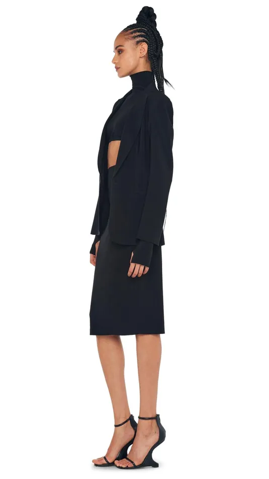 Norma Kamali Bottoms STRAIGHT SKIRT Black 8211 Clothing