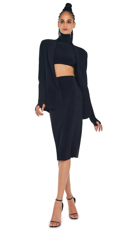 Norma Kamali Bottoms STRAIGHT SKIRT Black 8211 Clothing