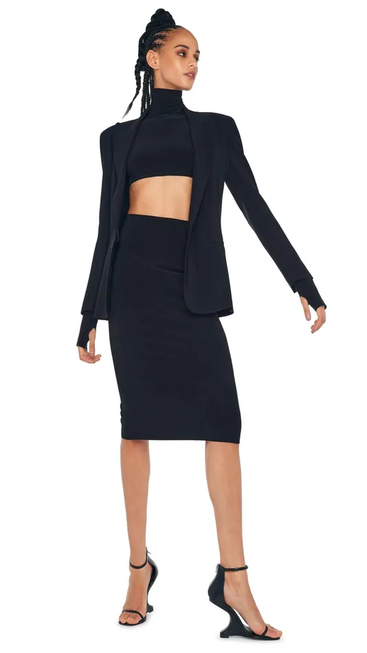 Norma Kamali Bottoms STRAIGHT SKIRT Black 8211 Clothing