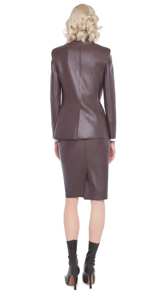 Norma Kamali Bottoms STRAIGHT SKIRT Chocolate 8211 Clothing