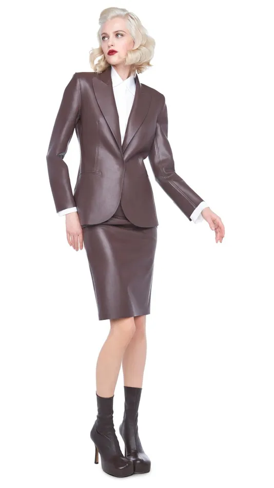 Norma Kamali Bottoms STRAIGHT SKIRT Chocolate 8211 Clothing