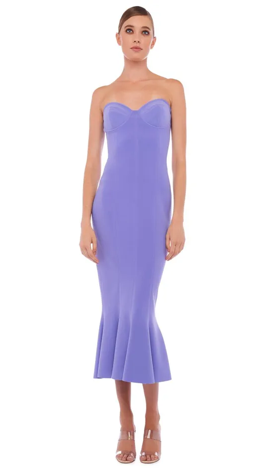 Norma Kamali Dresses CORSET DRESS TO MIDCALF Lilac 8211 Clothing