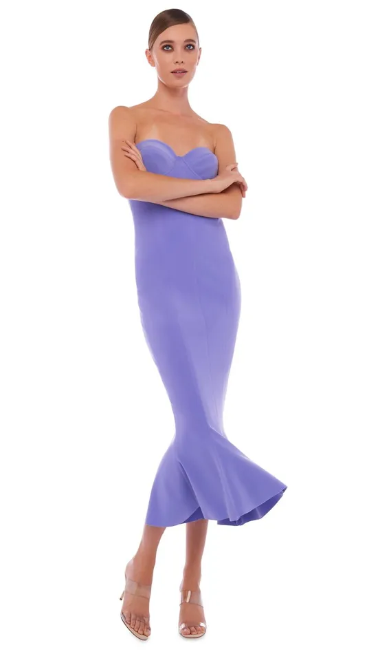 Norma Kamali Dresses CORSET DRESS TO MIDCALF Lilac 8211 Clothing