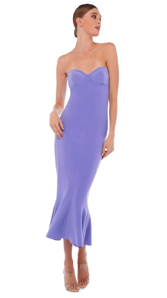 Norma Kamali Dresses CORSET DRESS TO MIDCALF Lilac 8211 Clothing