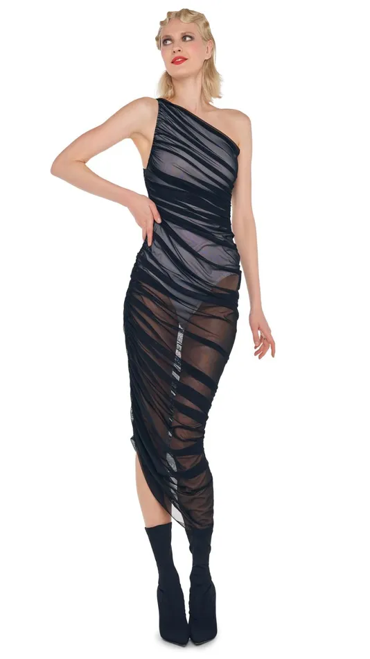 Norma Kamali Dresses DIANA GOWN Blacksnow White 8211 Clothing
