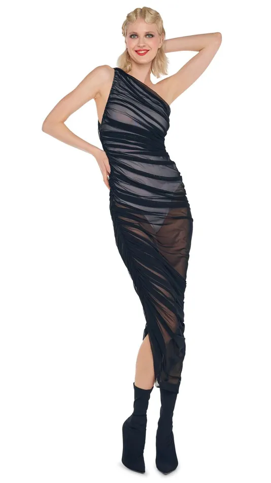 Norma Kamali Dresses DIANA GOWN Blacksnow White 8211 Clothing