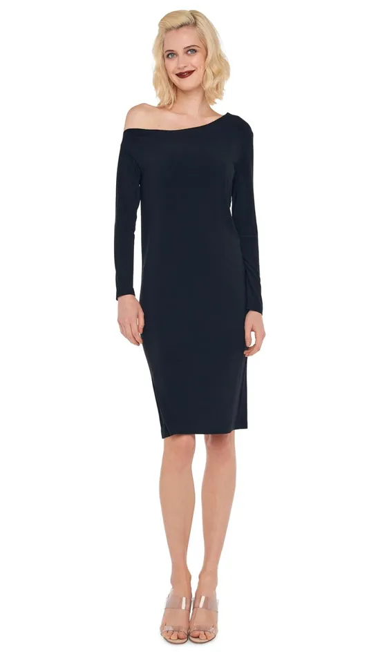 Norma Kamali Dresses DROP SHOULDER DRESS Black 8211 Clothing
