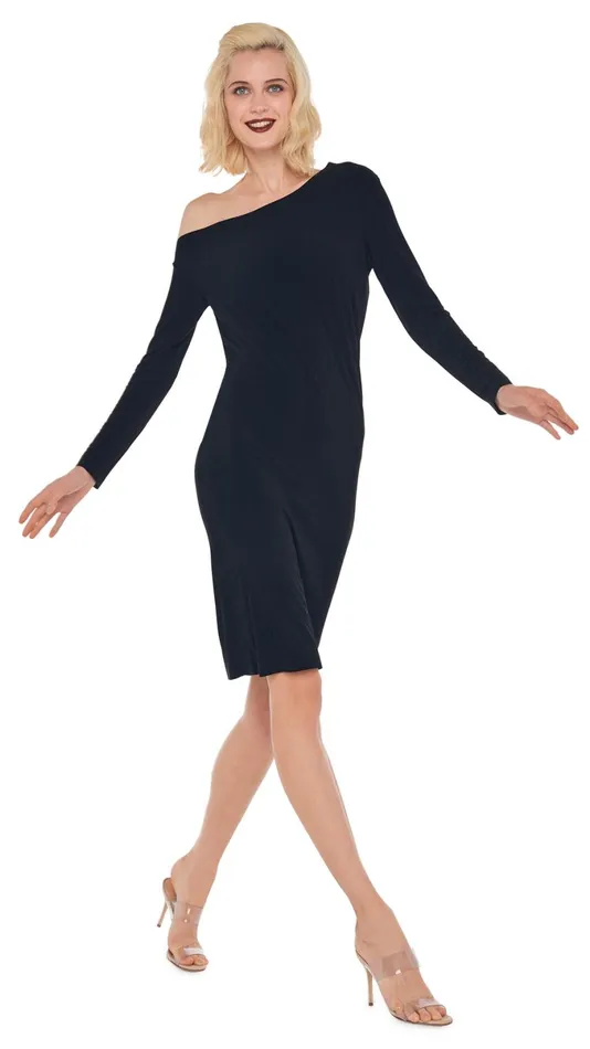 Norma Kamali Dresses DROP SHOULDER DRESS Black 8211 Clothing