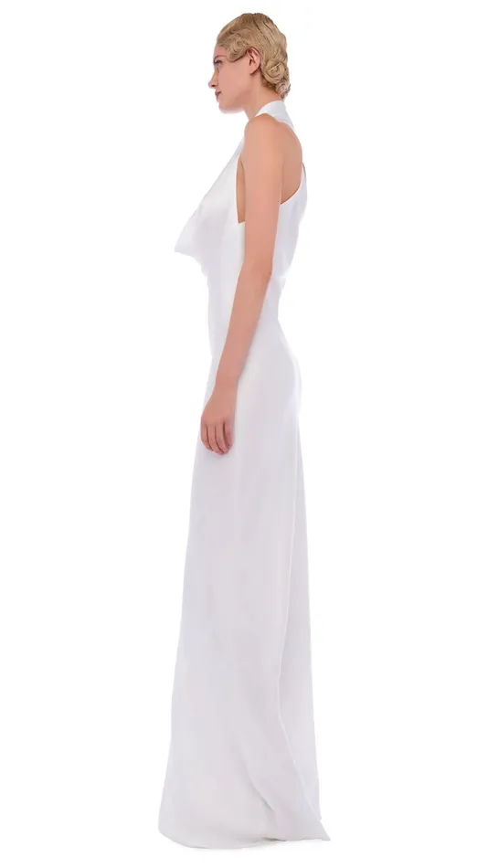 Norma Kamali Dresses HALTER DRAPE BIAS GOWN Snow White 8211 Clothing