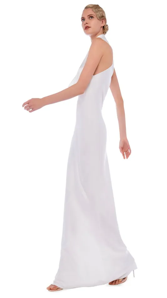 Norma Kamali Dresses HALTER DRAPE BIAS GOWN Snow White 8211 Clothing