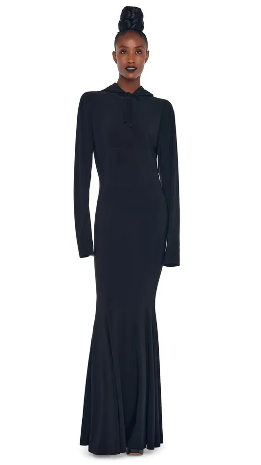 Norma Kamali Dresses HOODED FISHTAIL GOWN Black 8211 Clothing