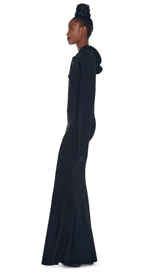Norma Kamali Dresses HOODED FISHTAIL GOWN Black 8211 Clothing