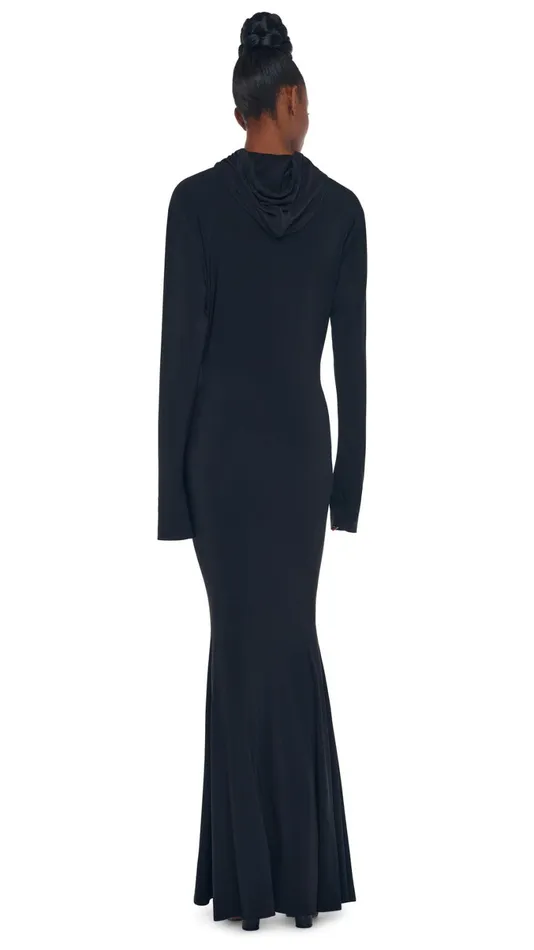 Norma Kamali Dresses HOODED FISHTAIL GOWN Black 8211 Clothing