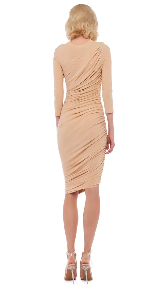 Norma Kamali Dresses LONG SLEEVE DIANA DRESS Con Leche 8211 Clothing