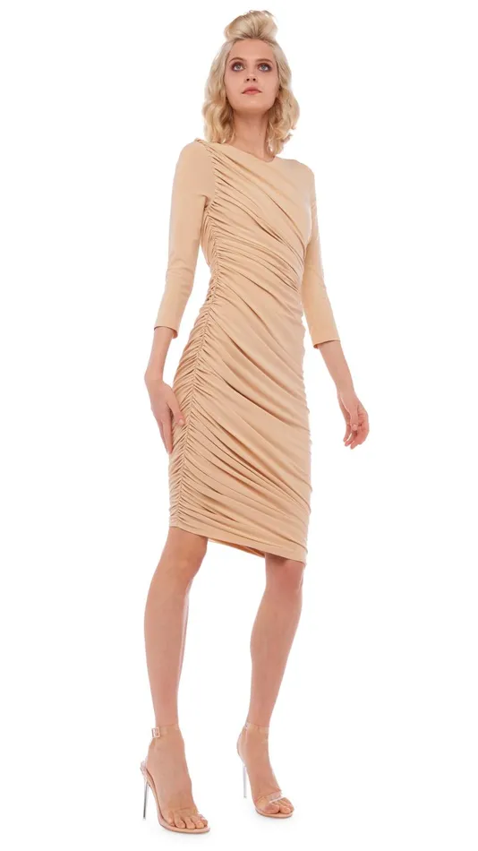 Norma Kamali Dresses LONG SLEEVE DIANA DRESS Con Leche 8211 Clothing