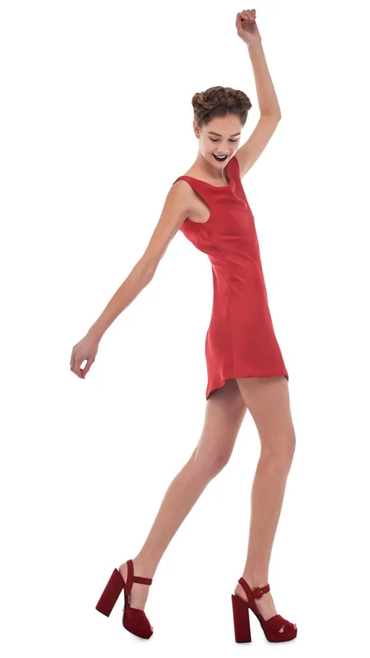 Norma Kamali Dresses MARIA MINI DRESS Tiger Red 8211 Clothing