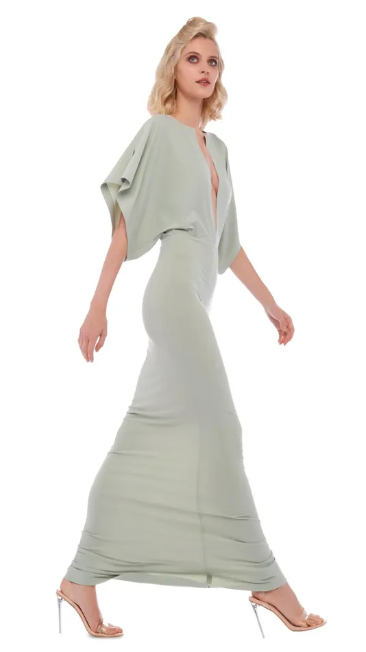 Norma Kamali Dresses OBIE GOWN Dried Sage 8211 Clothing