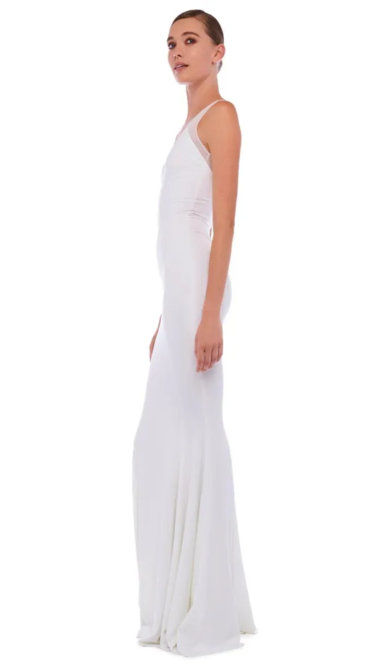 Norma Kamali Dresses RACER FISHTAIL GOWN Snow White 8211 Clothing