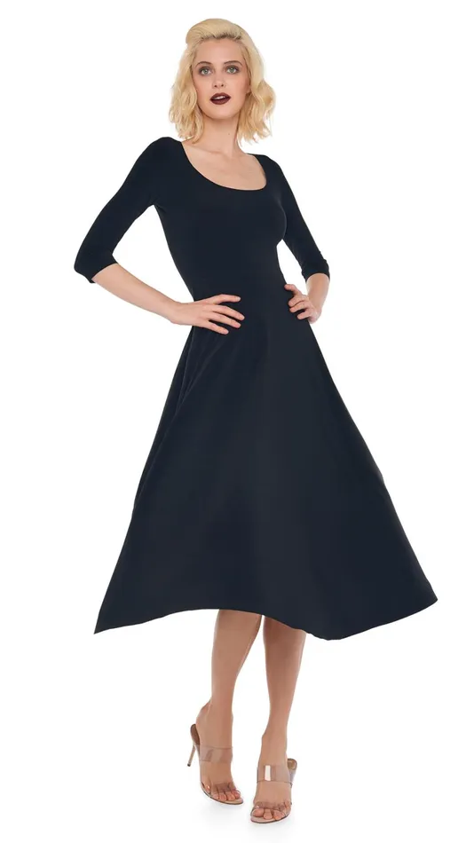 Norma Kamali Dresses REVERSIBLE SCOOP DRESS Black 8211 Clothing