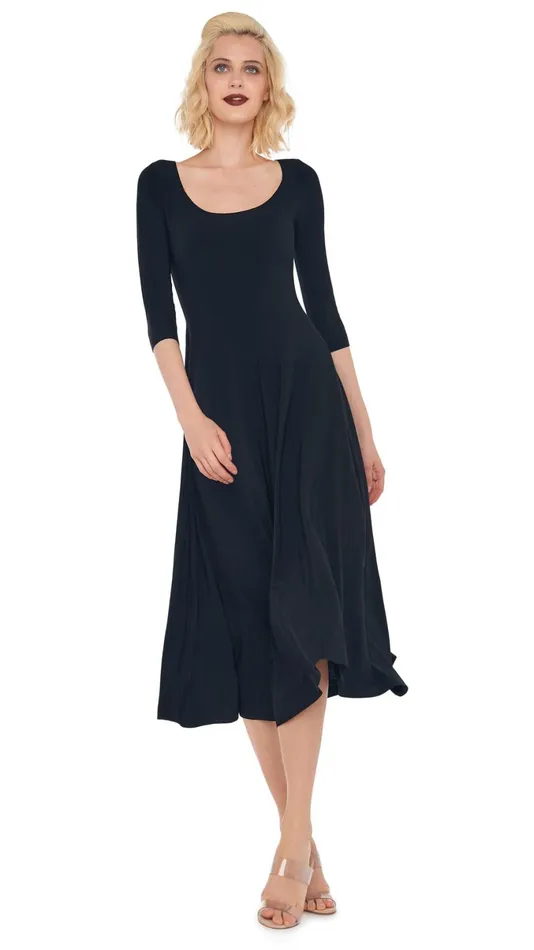Norma Kamali Dresses REVERSIBLE SCOOP DRESS Black 8211 Clothing