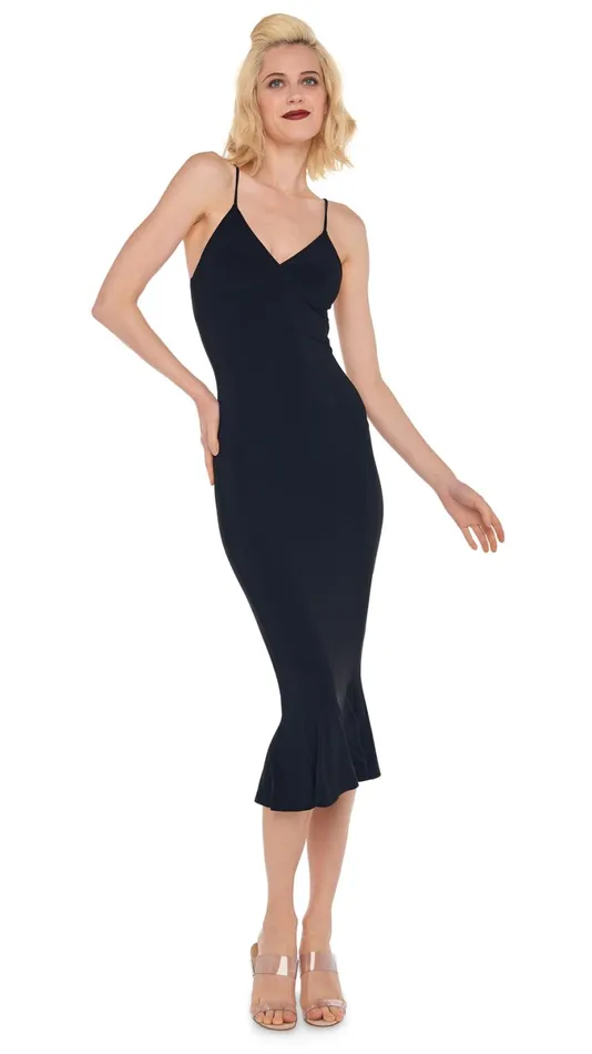 Norma Kamali Dresses SLIP FISHTAIL DRESS Black 8211 Clothing