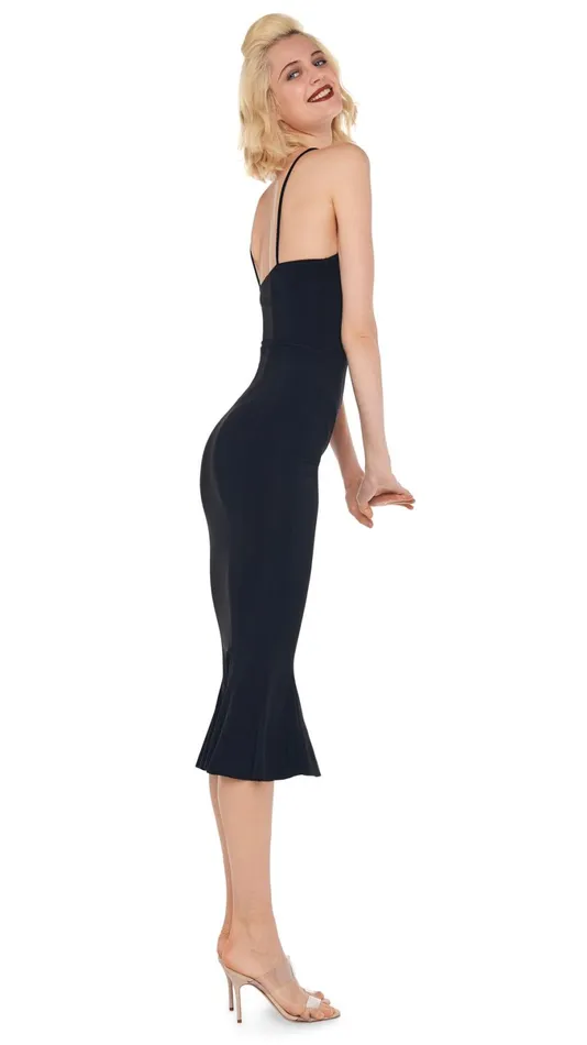 Norma Kamali Dresses SLIP FISHTAIL DRESS Black 8211 Clothing