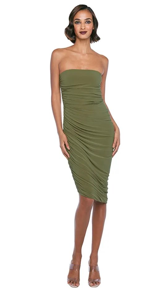 Norma Kamali Dresses STRAPLESS DIANA DRESS TO KNEE Military 8211 Clothing