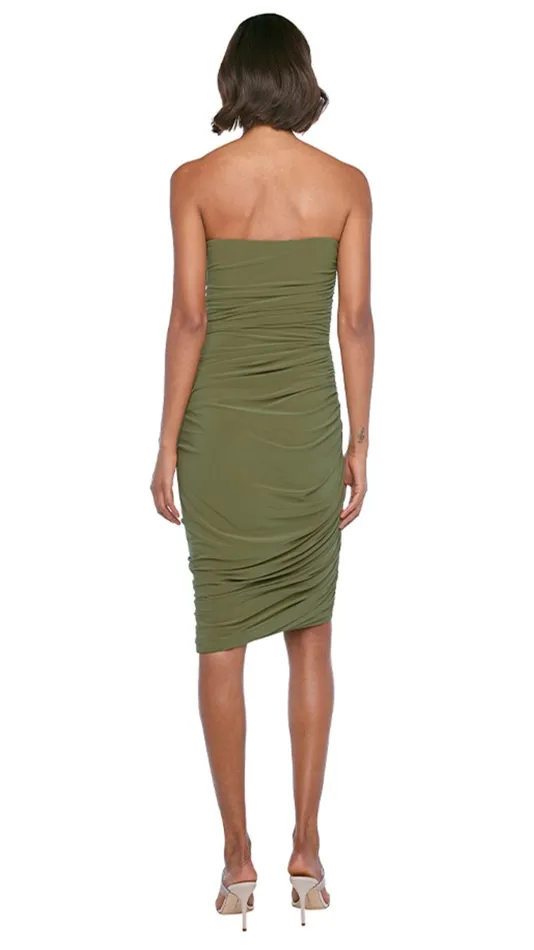 Norma Kamali Dresses STRAPLESS DIANA DRESS TO KNEE Military 8211 Clothing