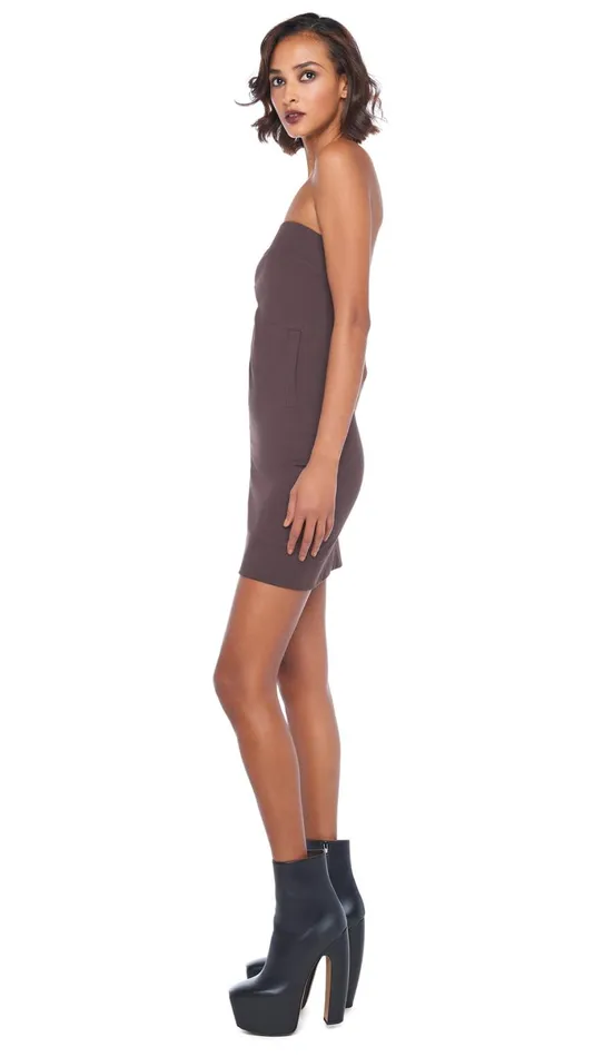 Norma Kamali Dresses STRAPLESS TAILORED MINI DRESS Chocolate 8211 Clothing