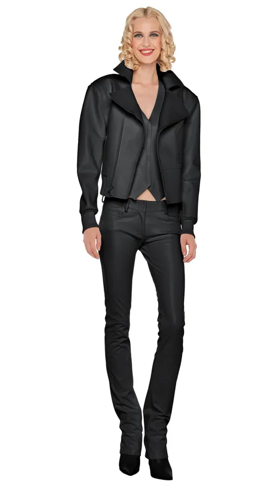 Norma Kamali Jackets MINI MOTO JACKET Black 8211 Clothing