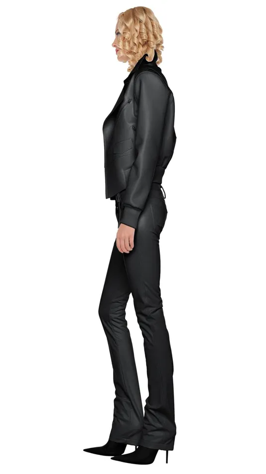 Norma Kamali Jackets MINI MOTO JACKET Black 8211 Clothing