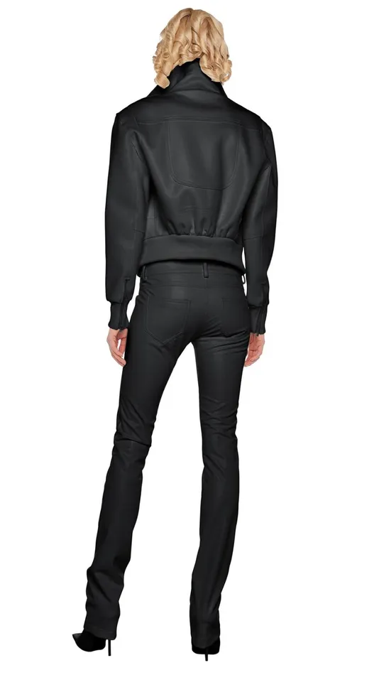 Norma Kamali Jackets MINI MOTO JACKET Black 8211 Clothing