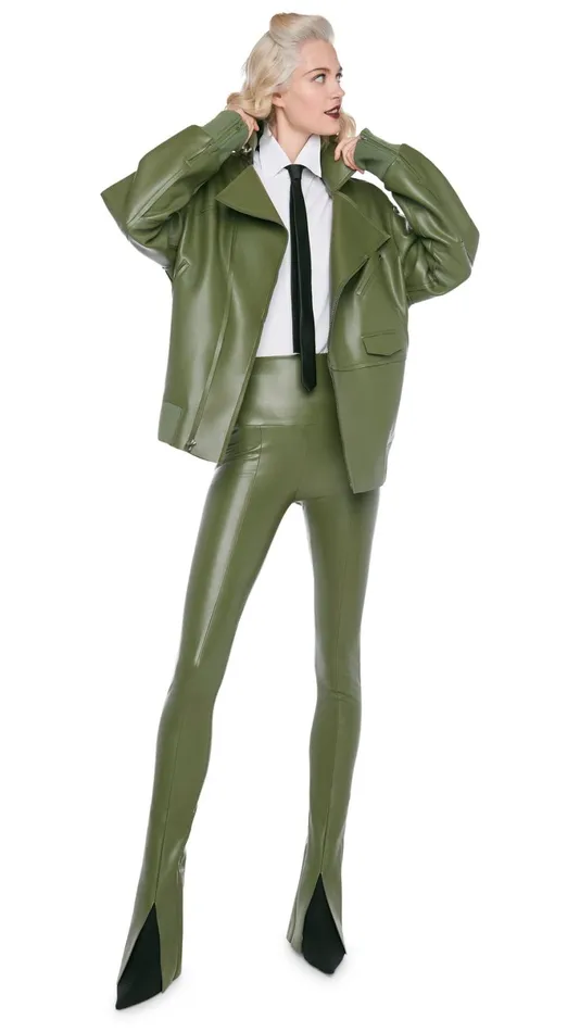 Norma Kamali Jackets OVERSIZED MOTO JACKET Military 8211 Clothing