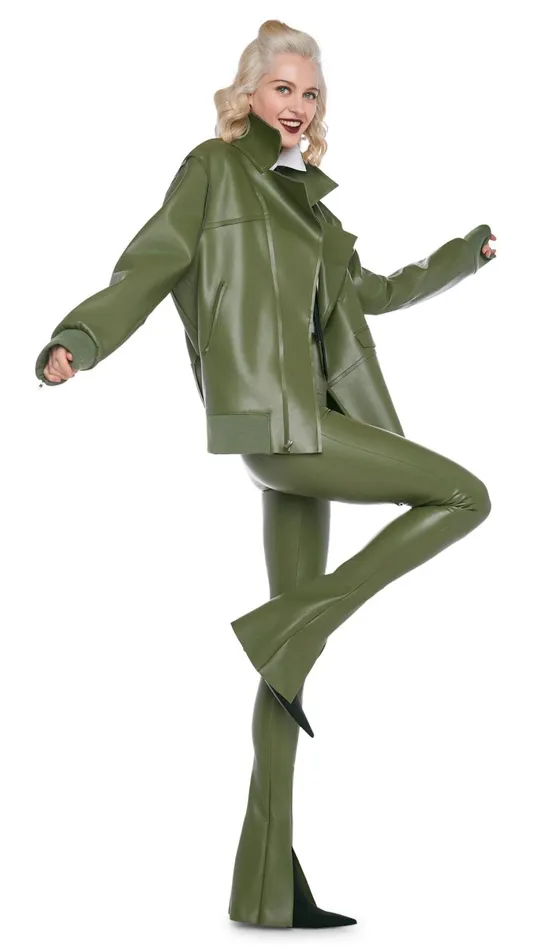 Norma Kamali Jackets OVERSIZED MOTO JACKET Military 8211 Clothing