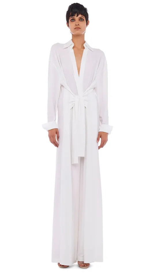 Norma Kamali Jumpsuits OS TY FRONT NK SHIRT JUMPSUIT Snow White 8211 Clothing Norma Kamali Jumpsuits OS TY FRONT NK SHIRT JUMPSUIT Snow White 8211 Clothing