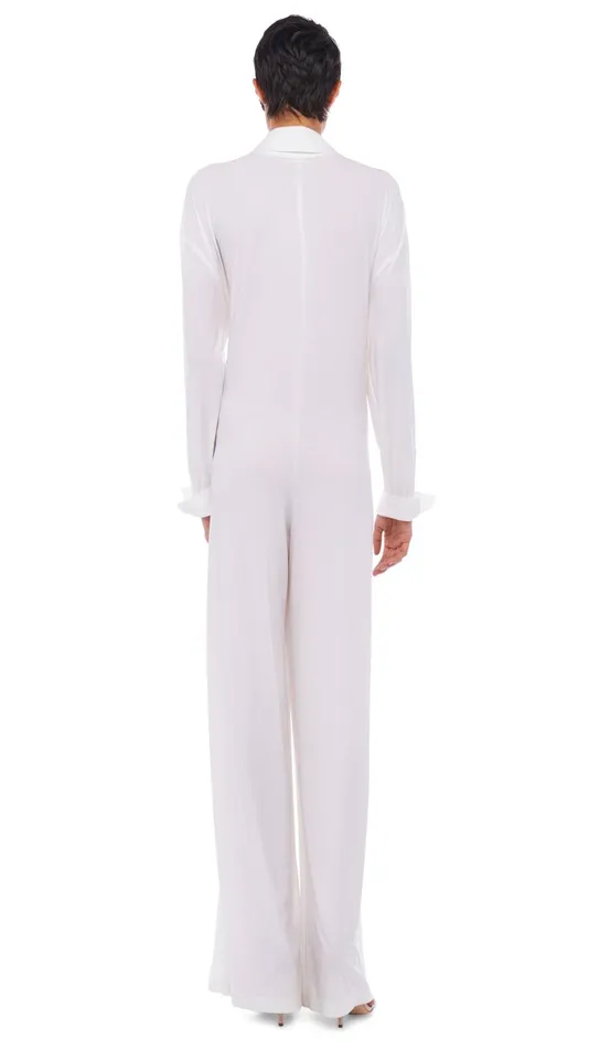Norma Kamali Jumpsuits OS TY FRONT NK SHIRT JUMPSUIT Snow White 8211 Clothing Norma Kamali Jumpsuits OS TY FRONT NK SHIRT JUMPSUIT Snow White 8211 Clothing