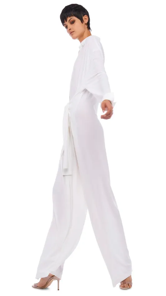 Norma Kamali Jumpsuits OS TY FRONT NK SHIRT JUMPSUIT Snow White 8211 Clothing Norma Kamali Jumpsuits OS TY FRONT NK SHIRT JUMPSUIT Snow White 8211 Clothing