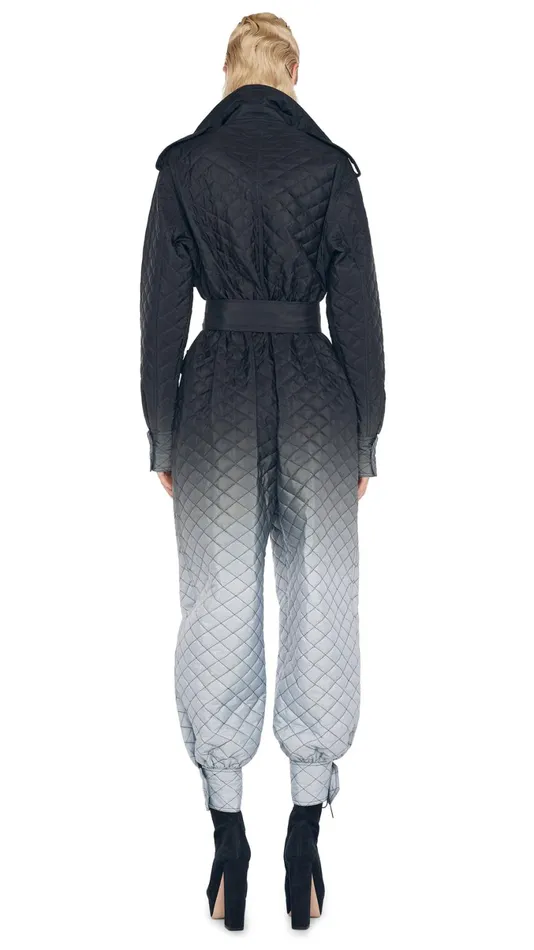 Norma Kamali Jumpsuits QUILTED CARGO JUMPSUIT Blackgrey Ombre 8211 Clothing