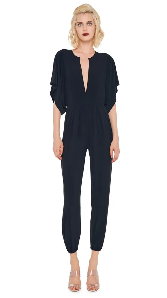 Norma Kamali Jumpsuits RECTANGLE JOG JUMPSUIT Black 8211 Clothing